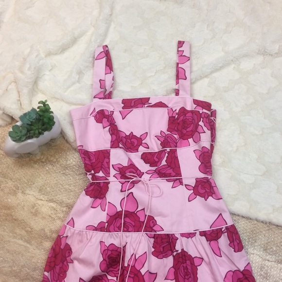 NWT Pink Floral Rose Print Dress - Picture 2 of 8